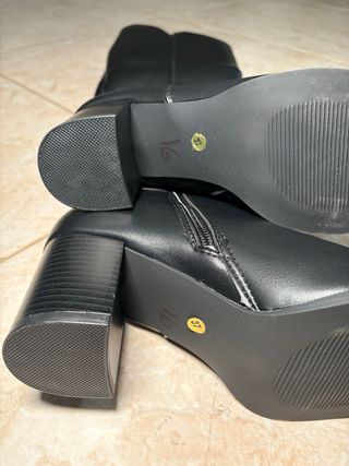 Stivali neri alti donna similpelle Diamantique