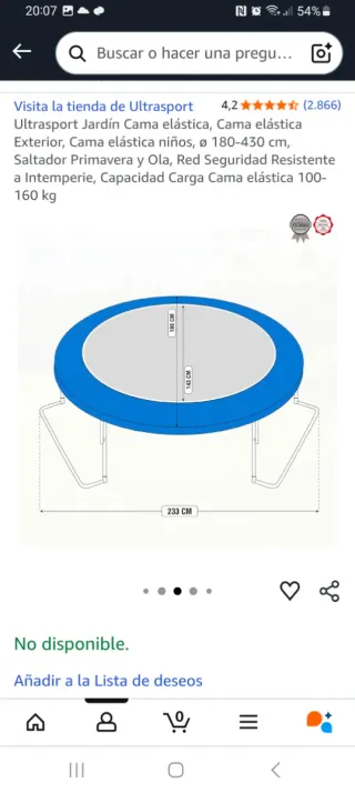 Cama elástica infantil