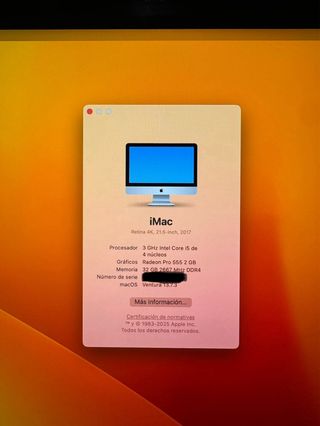 iMac 21.5 2017 Plata