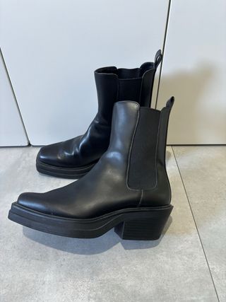 Botín cowboy piel negro 36