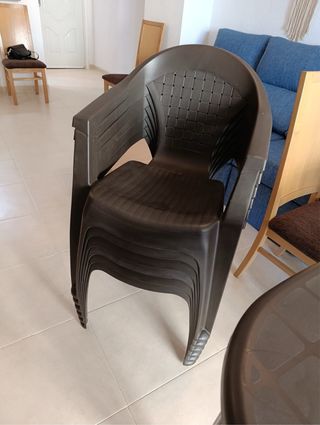 Conjunto Muebles Terraza Plástico Marrón