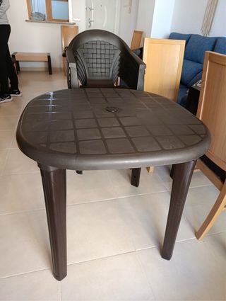 Conjunto Muebles Terraza Plástico Marrón