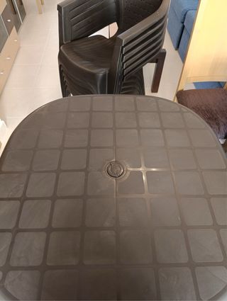 Conjunto Muebles Terraza Plástico Marrón