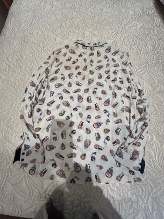 Camisa Zara Basic Estampada Búhos Talla L