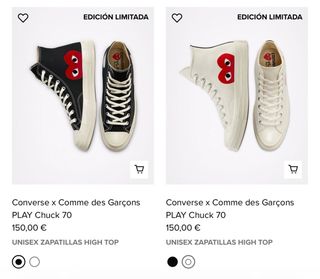 Converse x CDG Play Blancas Talla 37.5