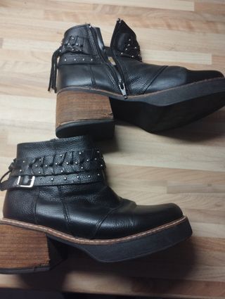 Botas tacón mujer negras T 38-39