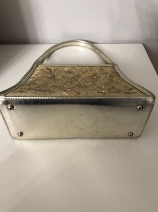 Bolso de fiesta dorado y plateado Luxax