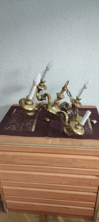 Lámpara colgante vintage dorada