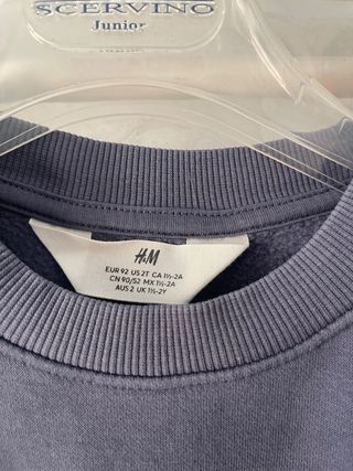 Felpa H&M cotone blu chiaro scatolo 26