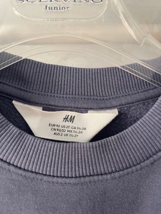 Felpa H&M cotone blu chiaro scatolo 26