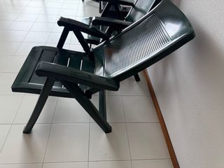 Sillas de jardín plegables verdes (2 unidades)