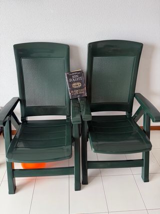 Sillas de jardín plegables verdes (2 unidades)