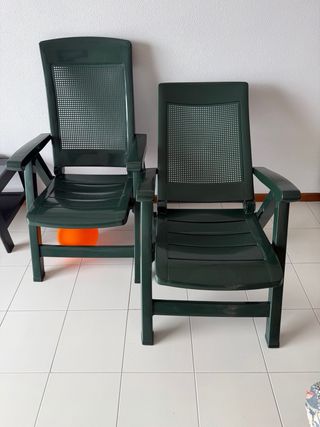 Sillas de jardín plegables verdes (2 unidades)