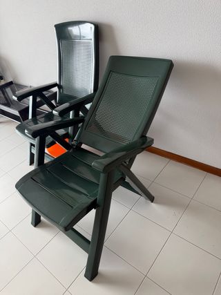 Sillas de jardín plegables verdes (2 unidades)