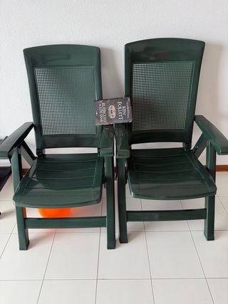 Sillas de jardín plegables verdes (2 unidades)