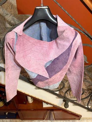 Top donna vera pelle scamosciata vintage retro’