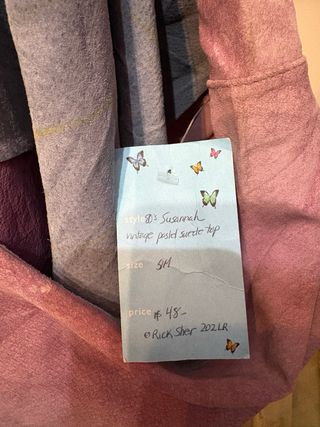 Top donna vera pelle scamosciata vintage retro’