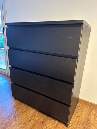 Cajonera Ikea 4 cajones madera oscura