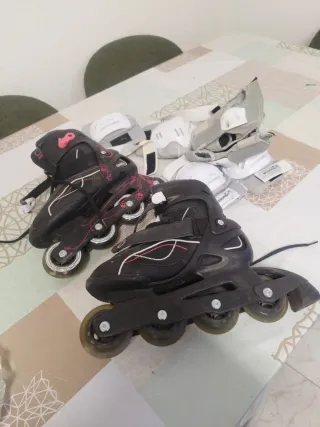 Patines en línea y equipo de protección