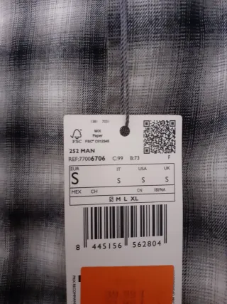 CAMISA HOMBRE MANGO REGULAR FIT TALLA S NUEVA MANG