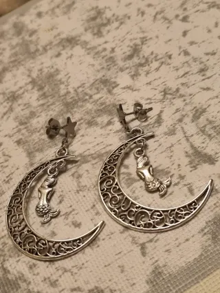 Orecchini Luna Sirena Argento