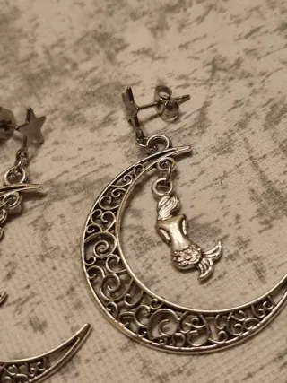 Orecchini Luna Sirena Argento