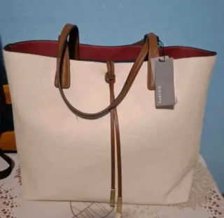Bolso Parfois blanco y marrón