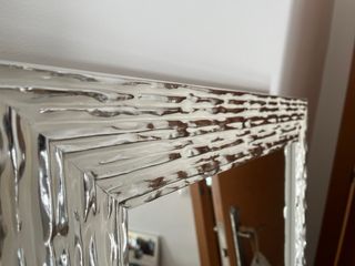 Espejo decorativo blanco-plateado