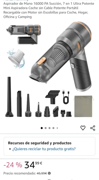 Aspirador de mano 16000 PA 7 en 1