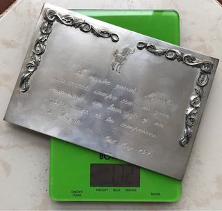 Placa de Plata Ley 925 Conmemorativa + Regalo