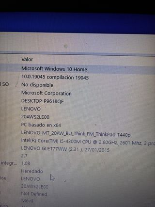 Portátil Lenovo thinkpad T440p