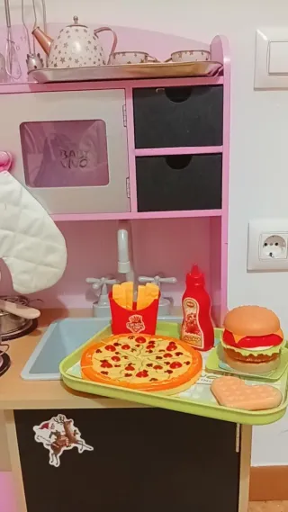 Kit, Cocinita de Juguete, trona bebe y carrito