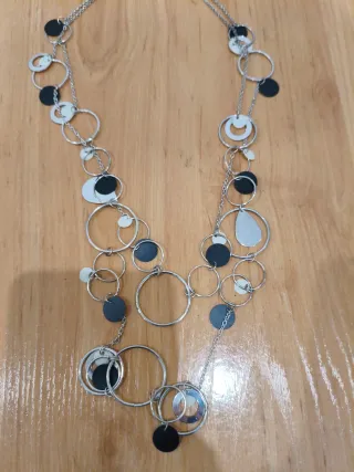 Set 3 collares largos plateados