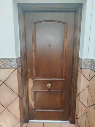 Puerta de entrada madera maciza