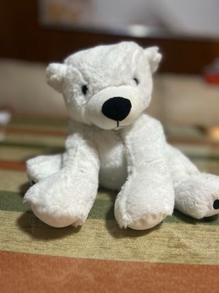 Peluche oso polar con semillas calentito