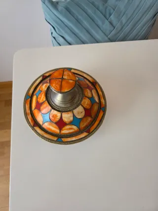 Tajín decorativo latón y hueso