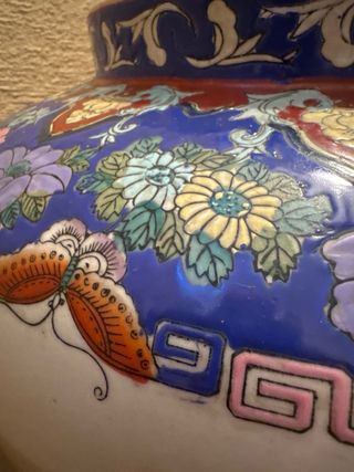 Jarrón Chino Cerámica Decorado