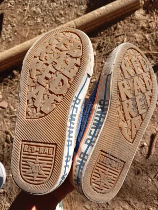 Zapatillas niño velcro azul y blanco