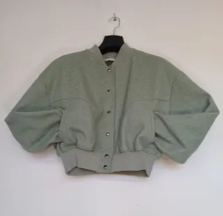 Cazadora Bomber Zara Verde Cropped