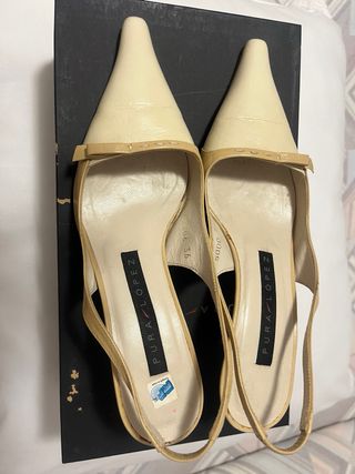 Pura Lopez Talla 36 Beige Slingback