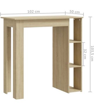 Mesa alta de madera a estrenar