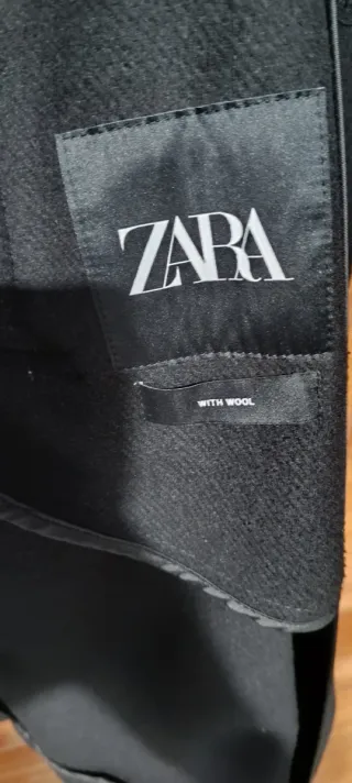 Abrigo Parka Zara Hombre Negro