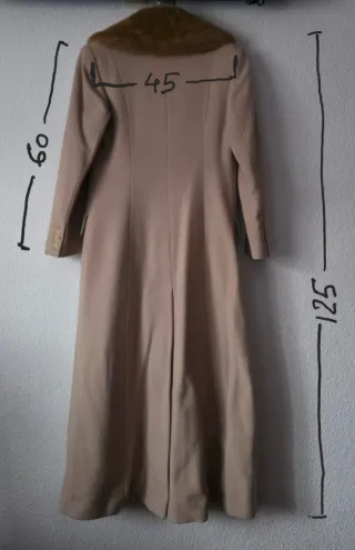 Abrigo MAZUR mujer beige con cuello pelo