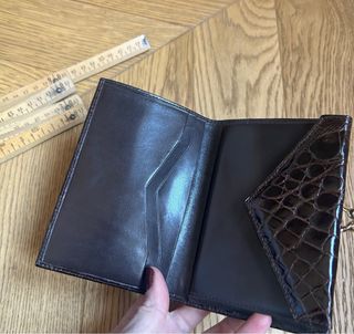 Portafoglio vero coccodrillo Fanzago marrone