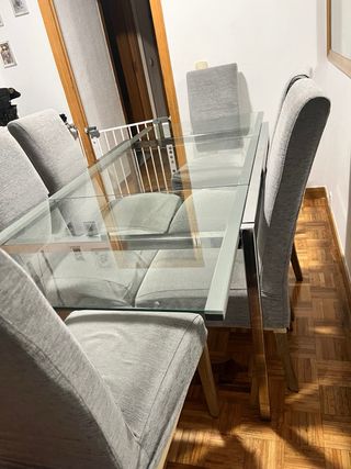 Comedor cristal 6 plazas convertible