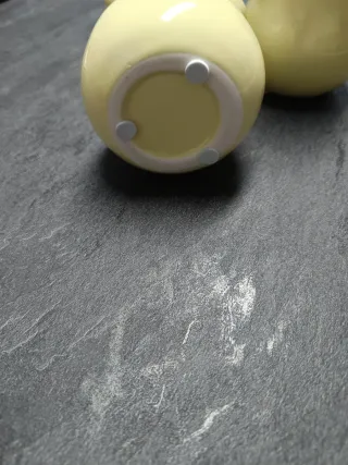 Pareja jarrones pequeños amarillos cerámica