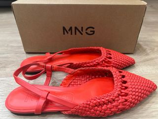 Sandalias MNG Rojas Tejidas