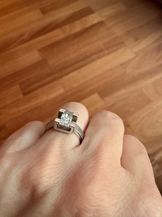 Anillo Plata con Circonita Rectangular