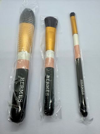 Set Pinceles Maquillaje Hermes Dorado Naranja