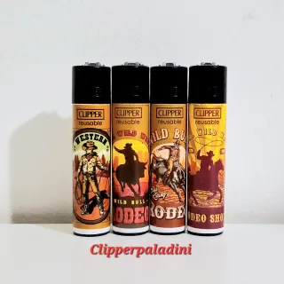 Set 4 Accendini Clipper Western Rodeo